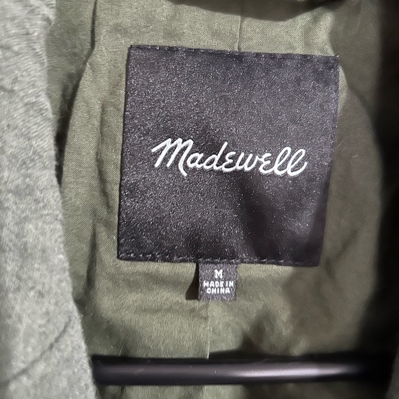 Madewell Drop Shoulder Crop Blazer M Gauzy Linen Slouchy Oversized Green - Picture 2 of 9